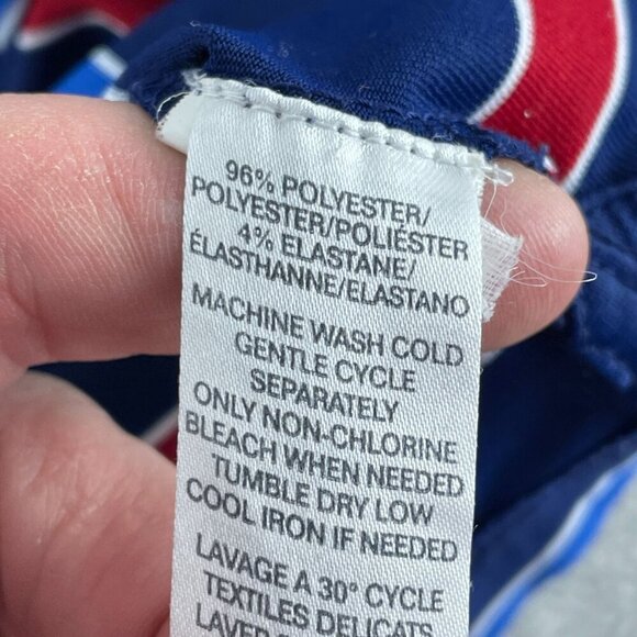 Chaps Golf Mens XL Polo Shirt Blue/Red/White Striped Short Sleeve 3556 - Picture 3 of 9